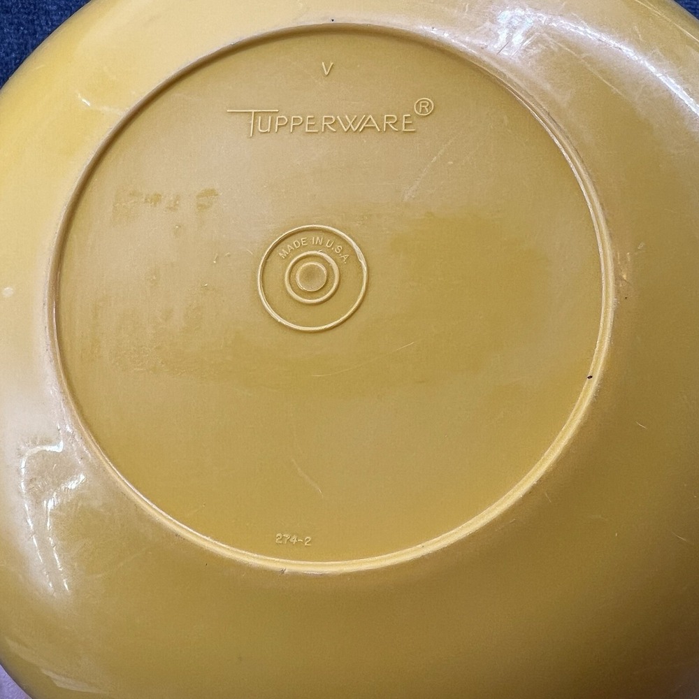 VTG Tupperware Fix N Mix 274 26 Cup Mixing Popcorn Bowl Plastic Tangerine 12" - Picture 5 of 7